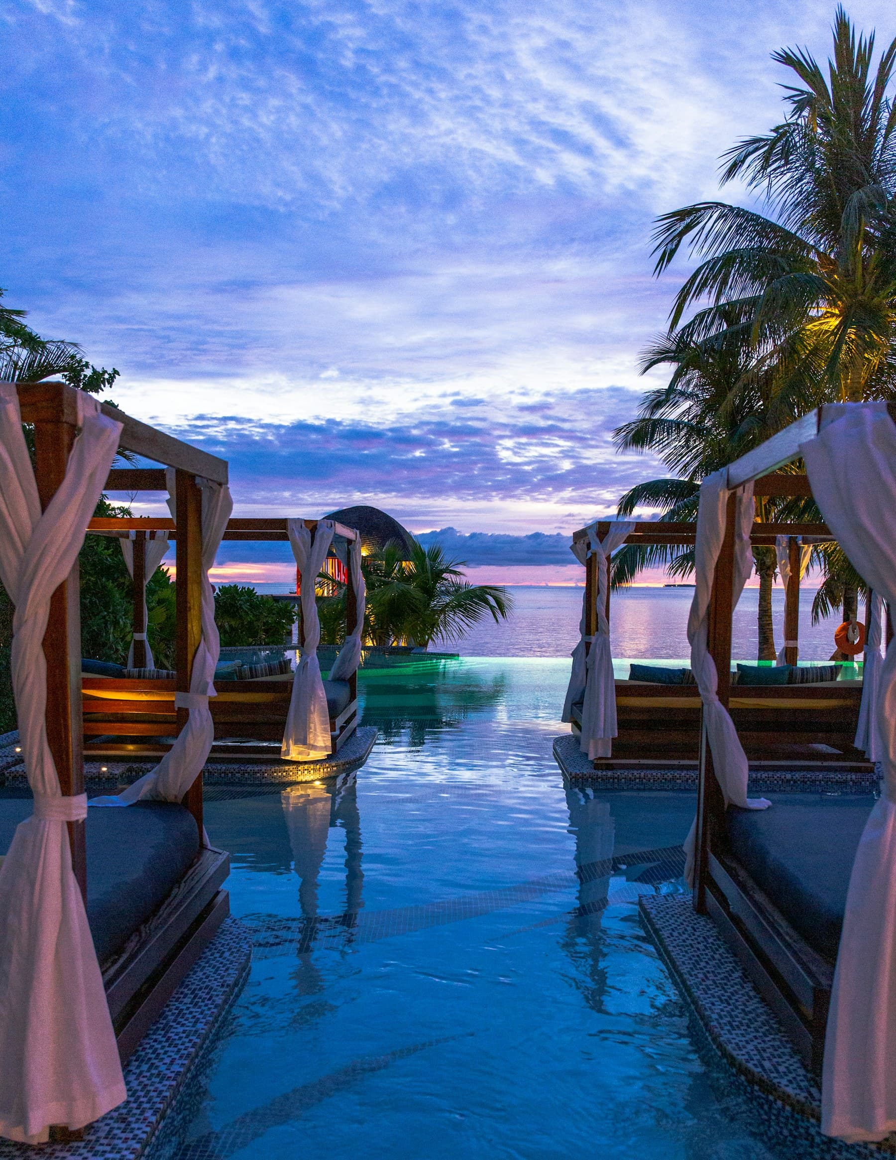 Maldives resort workplace beside the ocean